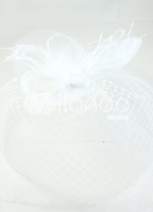 Elegant White Net Flower Veil