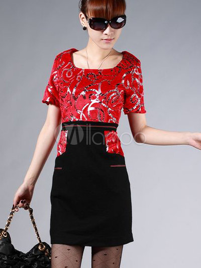 Formal Short Dresses on Formal Black Short Sleeves Wool Women S Dress   Milanoo Com