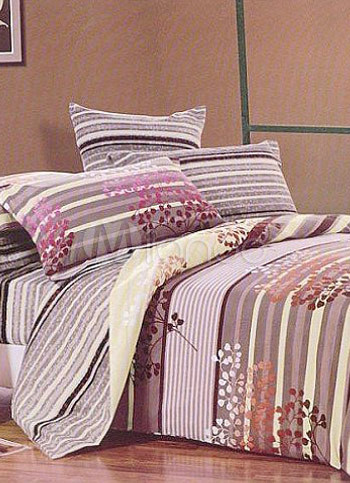 Quiksilver Bedding Sets Sale on Light Brown Floral Tencel Duvet Cover Bedding Set   Milanoo Com