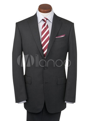 Charcoal Gray Single Breasted DoubleButton 50 Wool 50 Polyester Groom Charcoal Gray Single Breasted DoubleButton 50 Wool 50 Polyester Groom