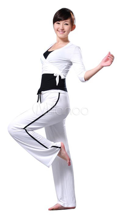 Cute Workout Clothes Women on Cute Beige Long Sleeves Lycra Women S Yoga Clothes Milanoo Com