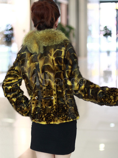 Fashion Singapore on Gorgeous Yellow Fox Fur Mink Fur Long Sleeves Womens Fur Coat
