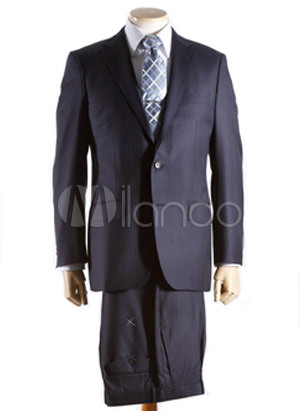 Navy Blue Maxi Dress on Graceful Navy Blue Single Breasted Double Button Lapel Wool Groom