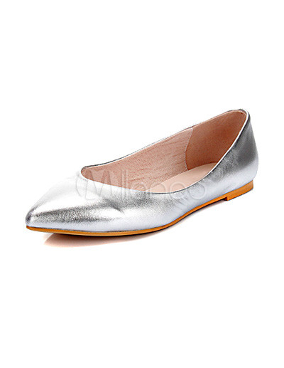 silver flat pointed shoes silver pointed toe flat fashion shoes milanoo silver flat pointed shoes silver pointed toe flat fashion shoes milanoo