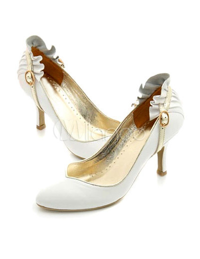 White Fashion Boots on Blanco 2 5 4  Tac  N De La Ronda Del Dedo Del Pie Zapatos De Piel De