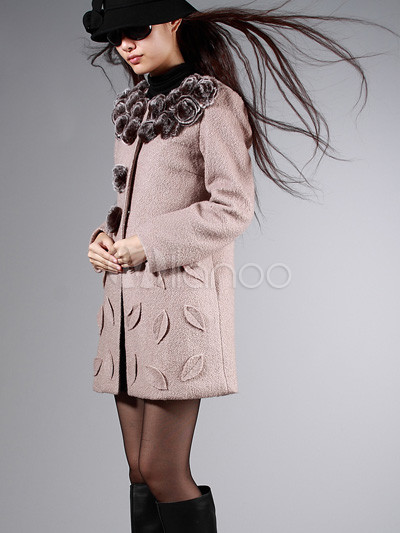 Asian Fashion American Sizes on Wonderful Apricot Wool Euramerican Coat   Milanoo Com
