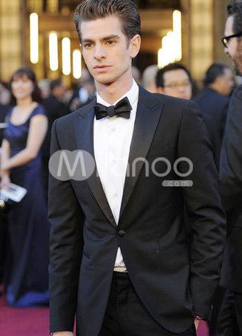Gorgeous Black Satin Groom Wedding Tuxedo
