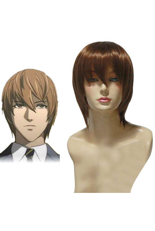 Death Note peluca Luz Kira Yagami Brown cosplay
