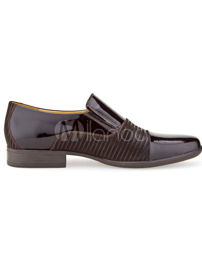 Mens Brown Dress Shoes on Brown Pointed Toe Matching Lacquer Light Cowhide Mens Dress Shoes