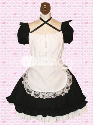 Cotton Black And White Cosplay Lolita Dress
