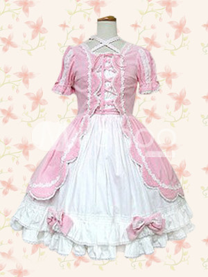 Cross-Strap Bow Cotton Sweet Lolita Dress