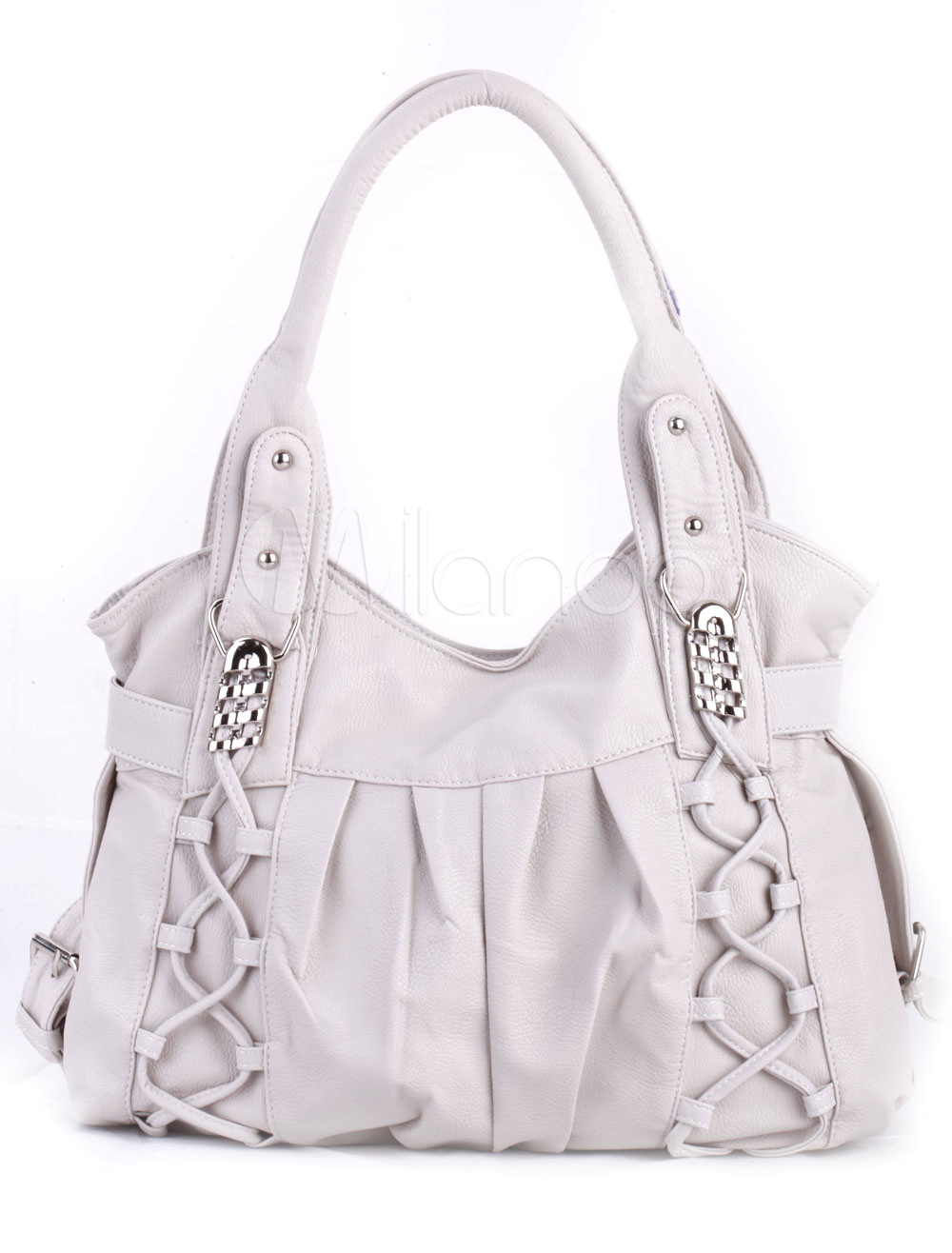 Fabulous Gray 42*12*25cm PU Double Handles Womens Tote