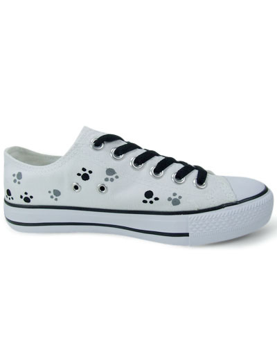 Flat Shoes Womens on Cute White Hand Painted Canvas Flat Shoes For Women Milanoo Com