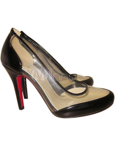 Special Black Patent Leather 3 9/10'' High Heel Shoes For Women