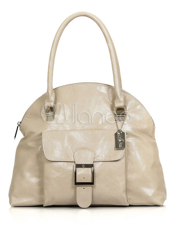 Pretty Beige 35*12*15cm PU Womens Shoulder Bag