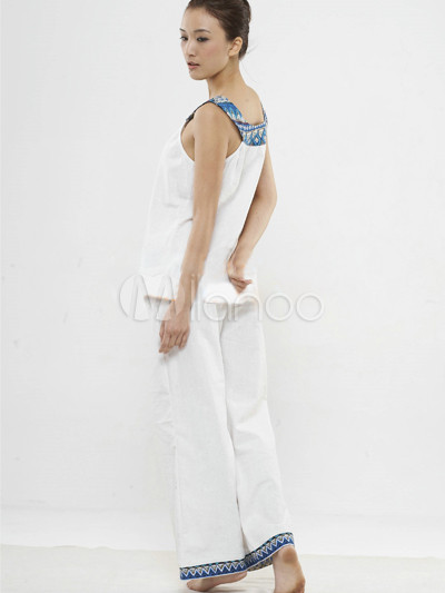 Linen Clothing Women on White 55 Cotton 45 Linen Yoga Clothes Set For Women Milanoo Com