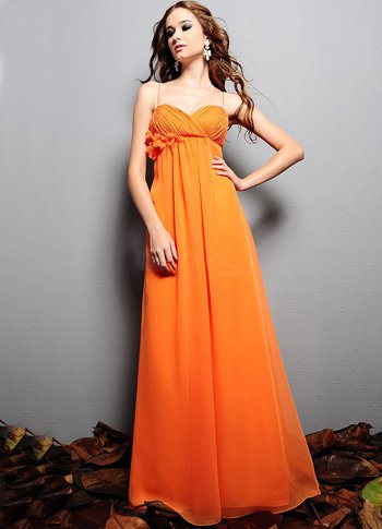 Orange Chiffon A-line Floor Length Bridesmaid Dress Orange Chiffon A-line Floor Length Bridesmaid Dress