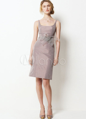 Caesious Taffeta Knee Length A-line Bridesmaid Dress Caesious Taffeta Knee Length A-line Bridesmaid Dress