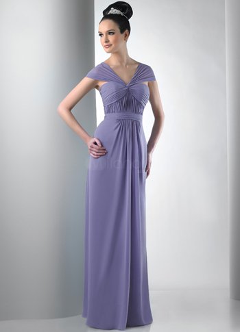 Lilac V-neck Satin Floor Length Womens Bridesmaid Dress Lilac V-neck Satin Floor Length Womens Bridesmaid Dress
