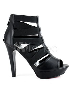 4%201/3%20High%20Heel%204/5%20Platform%20Black%20Cowhide%20Womens%20Roman%20Sandals