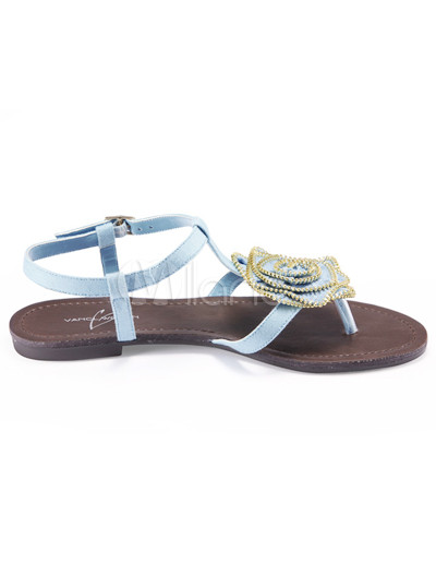 pale blue flat sandals