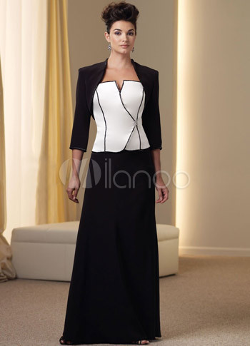 Professional Black Chiffon A-Line Mother of The Bride Dress