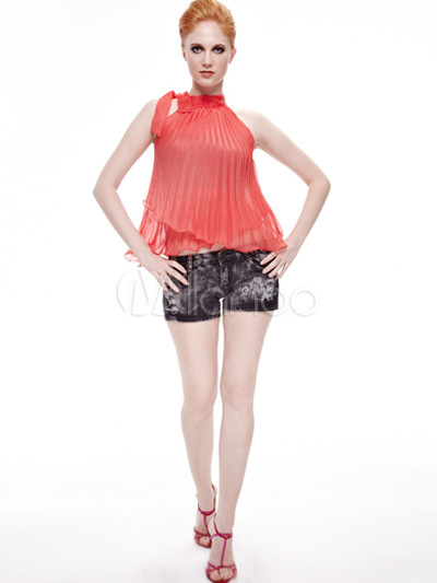 Womens Fashions Discount on Discount Fashion Red Polyamide Halter Womens Bikini Swimsuit