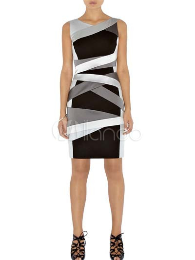 Fashion Feminine Black White Polyester Fibre Cotton Womens Corset Dress