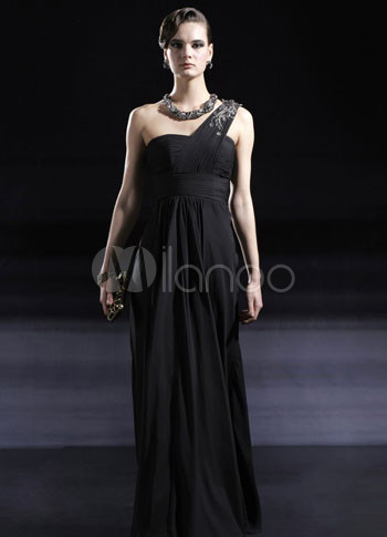 black slim gown