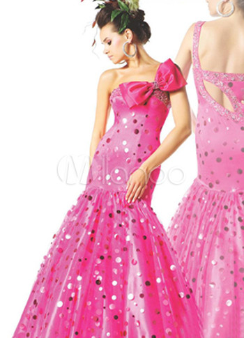 Pink Tulle Floor Length Princess Prom Dress
