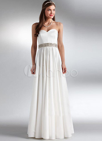 White Lace Sweetheart Backless Ladies Special Occasion Dress