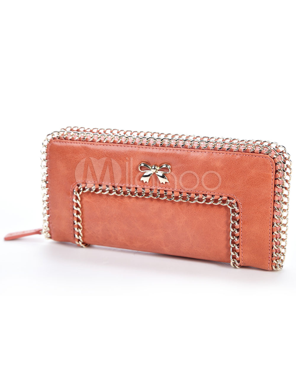Pretty Pink Genuine Leather 21.5*10.5*2cm Womens Wallet