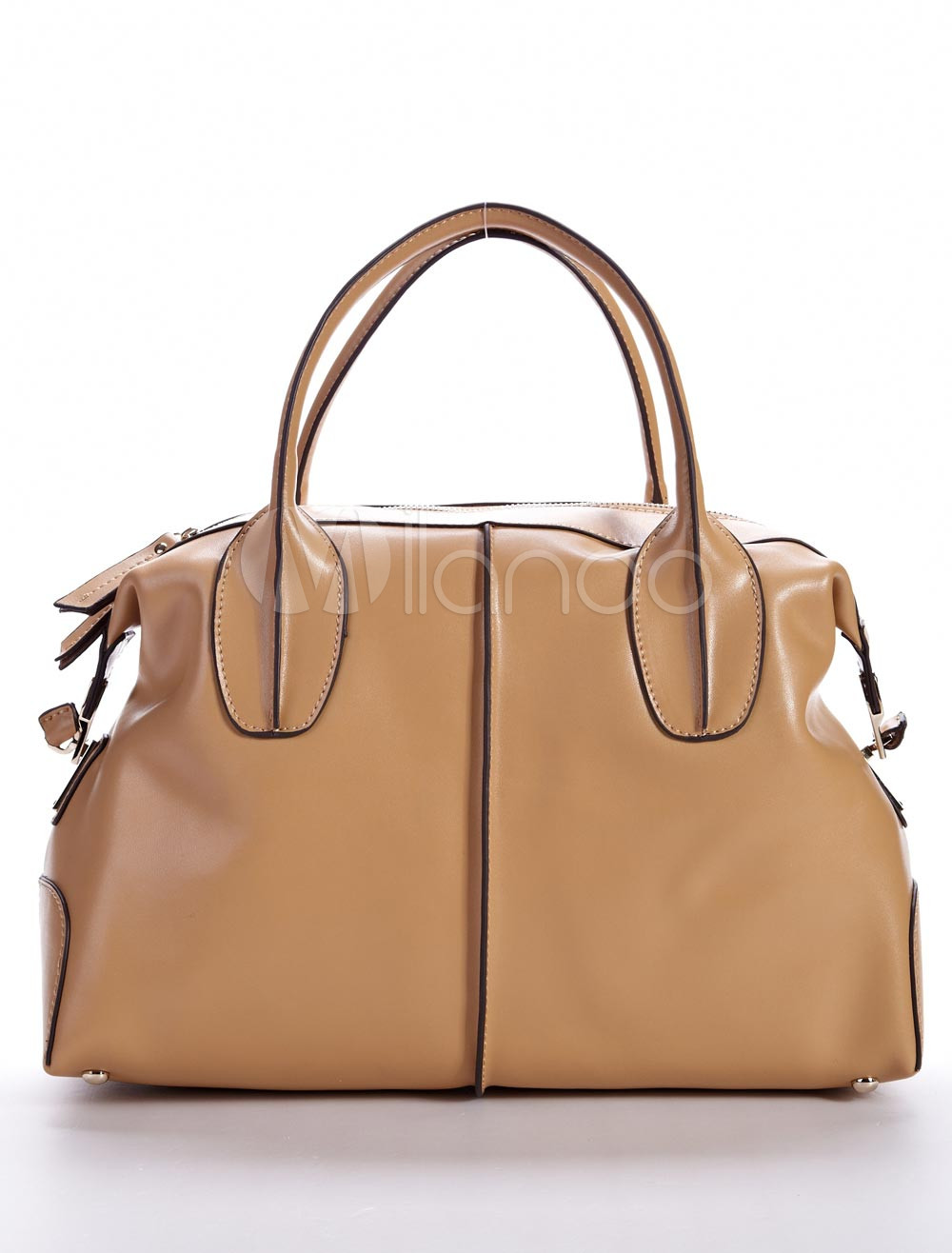 Glamorous Apricot 39*14*25cm Cowhide Womens Tote Handbag