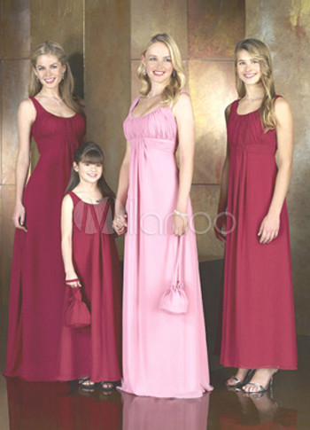 Junior Bridesmaid Dress Wedding photo Resplendent Wine Red Chiffon