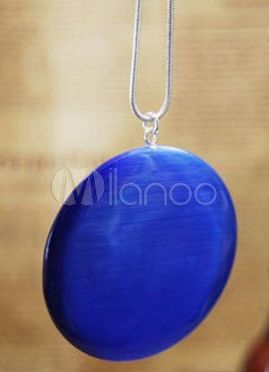 Fashion Retro Sea Blue Heart Cyomphane Womens Clubwear Necklace