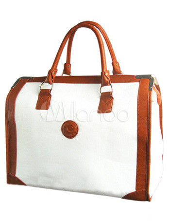 Hot White Canvas PU 44.45*22.86*35.56cm Pet Carrier
