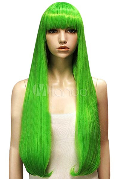 Green 80cm High Temperature Resistant Fiber Wig