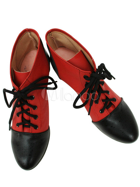 Red 3 1/2'' Heel Kuroshitsuji Faux Leather Cosplay Shoes Red 3 1/2'' Heel Kuroshitsuji Faux Leather Cosplay Shoes