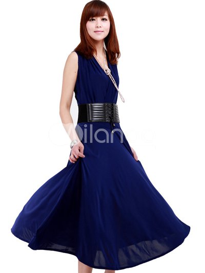  Womens Clothing on Buy Now Royal Blue Chiffon Beautiful Womens Maxi Dress   27 99