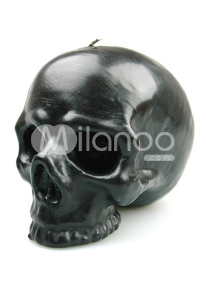 Black 12*8cm Ecoogic Wax Halloween Skull Head Candles