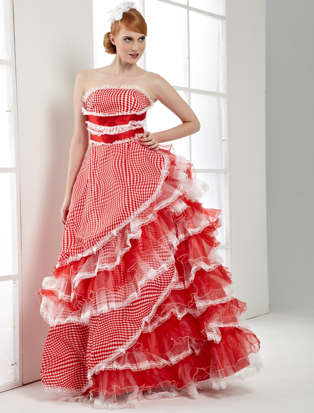 Ball Gown Red Strapless Quinceanera Dress (Wedding Quinceanera Dresses) photo