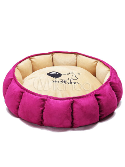 Fuchsia Oxford Plush Bubble Dog Bed