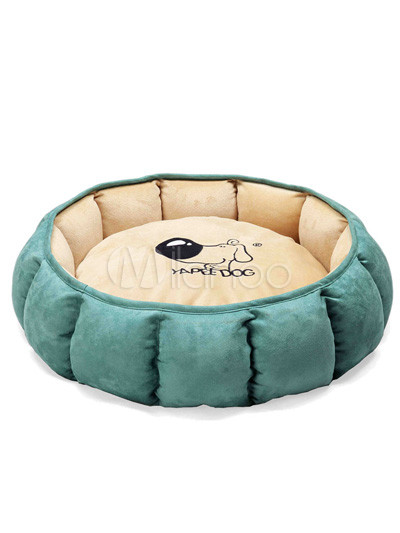 Green Oxford Plush Bubble Dog Bed