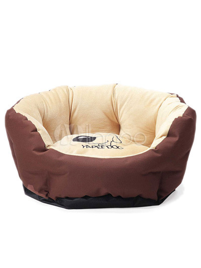 Coffee Oxford Plush Eight-Square Dog Bed
