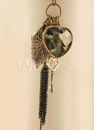 Fabulous Alloy Heart Key 132cm Ladies Fashion Necklace