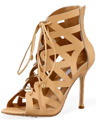 Apricot%20Patent%20Leather%204%207/10%20High%20Heel%20Fashion%20Ankle%20Shoes