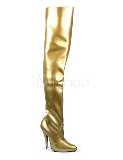 High Fashion Boots on Beautiful Golden 5 1 10    High Heel Fashion Shoes