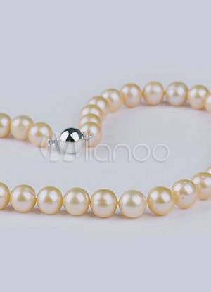 Beautiful Pink Orange 42cm Freshwater Pearl Necklace For Women