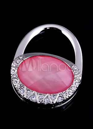 35mm Beautiful Pink Swarovski Crystal Rhinestone Stainless Steel Purse Hanger