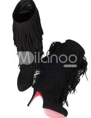 High Fashion Heels on Black 4   High Heel Suede Fashion Shoes   Milanoo Com